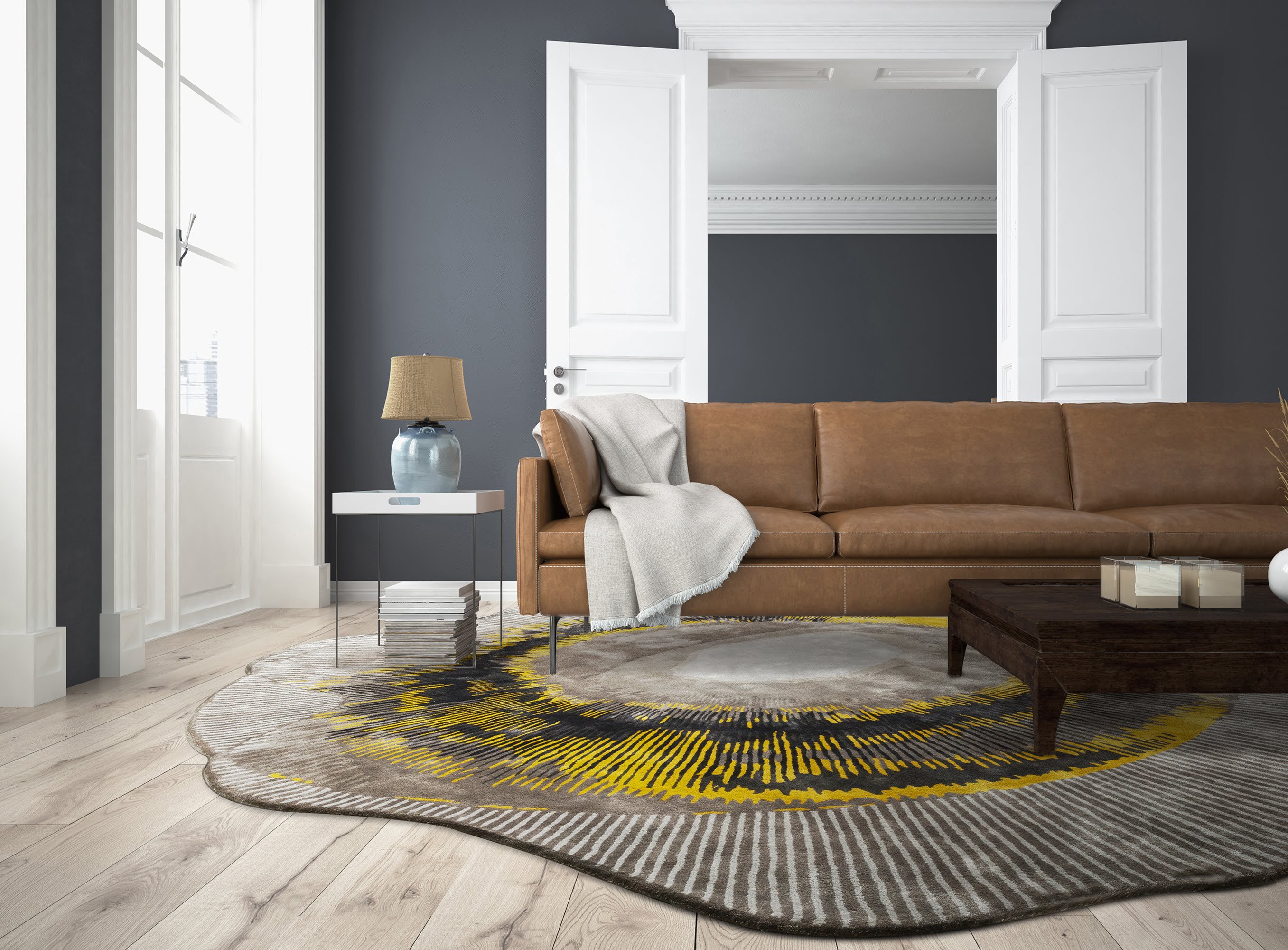 Esfera Gold Rug by HANDS Curio