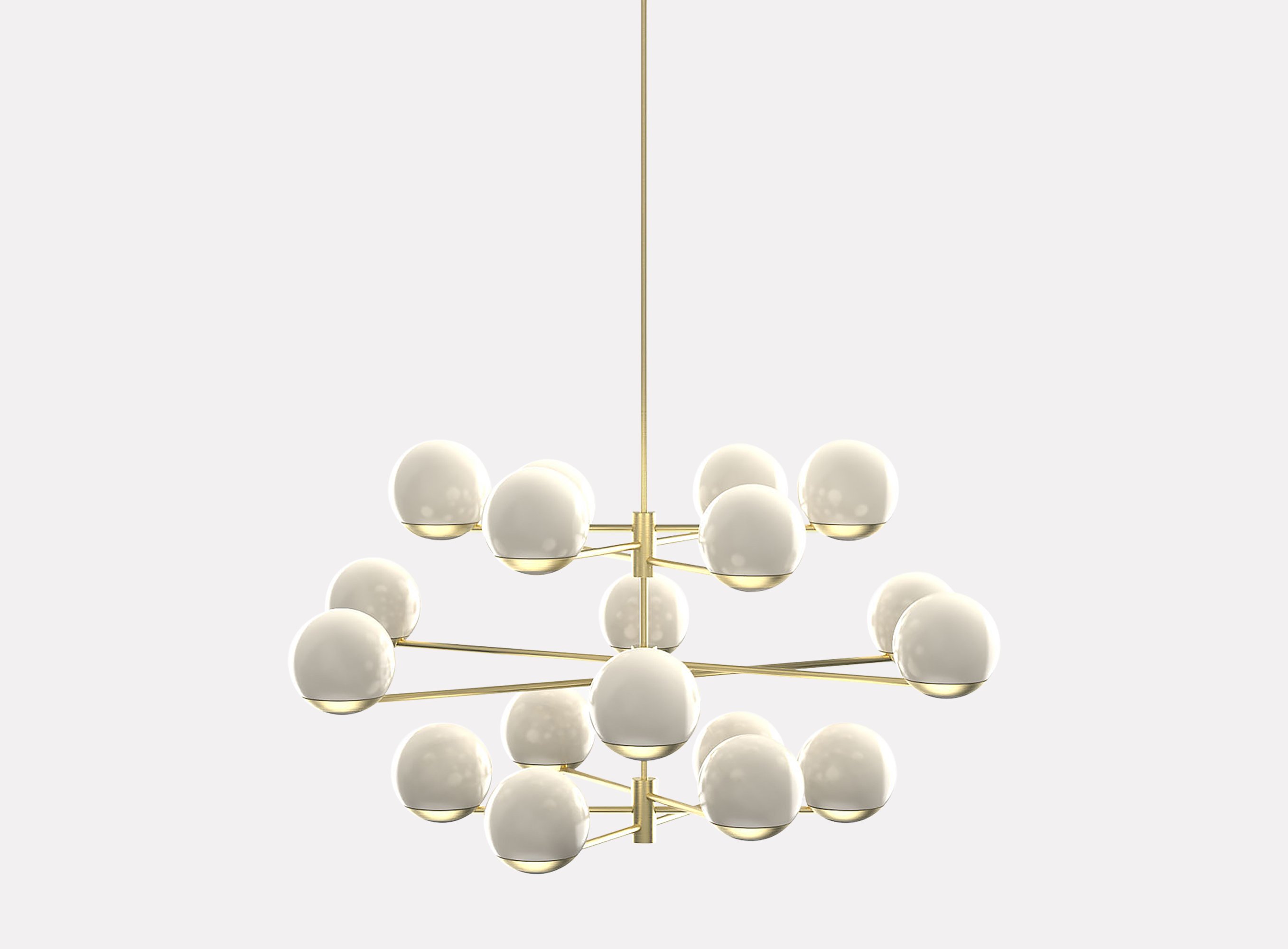 Ball & Hoop Triple Opal Chandelier Chandeliers by Empty State Curio
